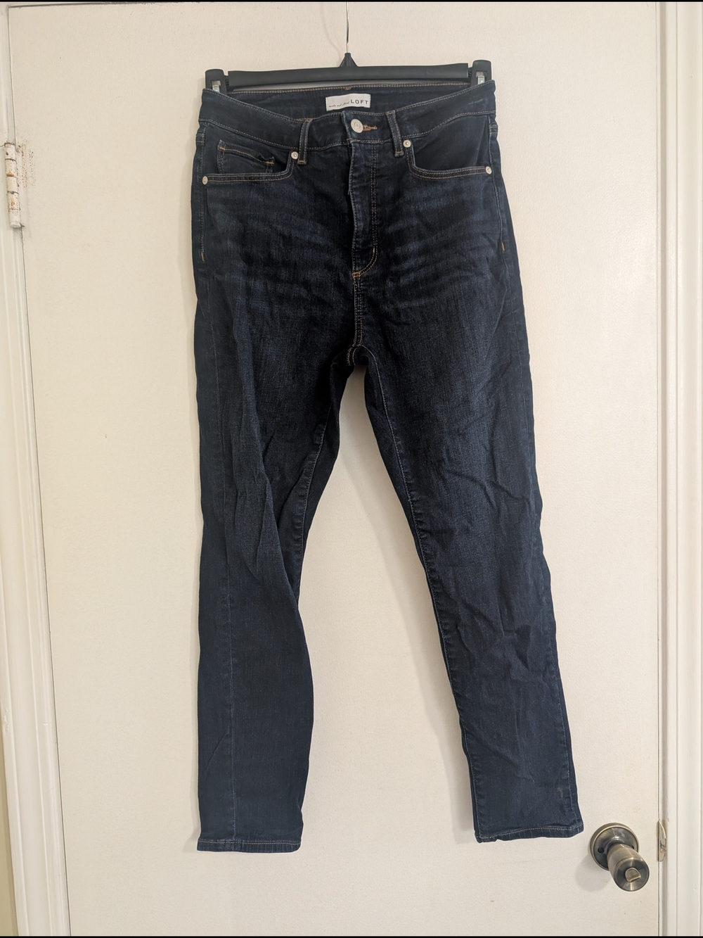 LOFT The Curvy Skinny Jeans in Dark Blue